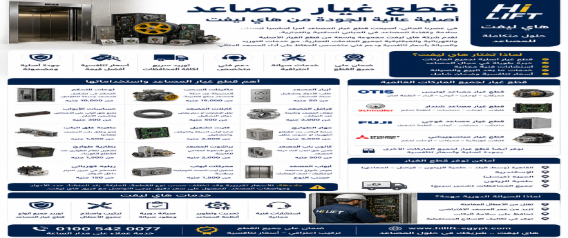 قطع غيار مصاعد أصلية | أسعار مناسبة وتوريد سريع من هاي ليفت